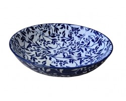 PLATO SEMI HONDO 22CM DISEÑO RAMA AZUL            