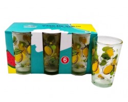 VASO VIDRIO 6PC 212ML D/LIMON                     