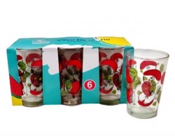 VASO VIDRIO 6PC 212ML D/MANZANA                   