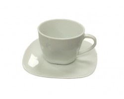 TAZA LOZA  C/PLATILLO 260CC CUADRADO BCO          