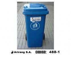 BASURERO 120 LTS C/RUEDAS RECICLADO               