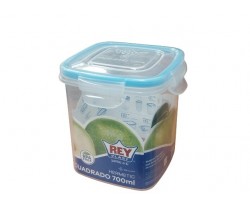 HERMETICO CUAD 700ML C/BROCHES                    