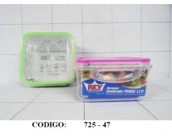 HERMETICO CUAD TREBOL 1.2 LT C/BROCHES            