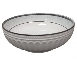 BOWL CERAMICA 23CM HONDO  BORDE C/LINEAS          