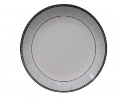 PLATO CERAMICA  BAJO 27CM  BORDE C/LINEAS         