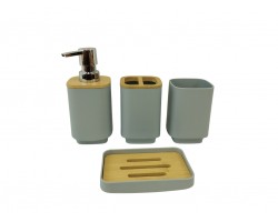 SET BANO 4PCS CON BAMBU                           