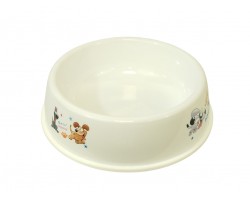 PLATO MASCOTA 21CM BLANCO ESTAMPADO               