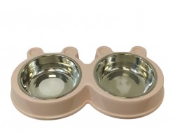 PLATO MASCOTA DOBLE C/POCILLO ACERO INOX DISENO   